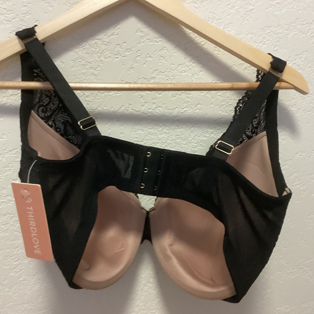 ThirdLove 24/7 Lace Contour Plunge‎ Bra Womens 36G Black Taupe Underwire NWT - Picture 5 of 11